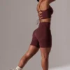 High Waist Super Sculpt Biker Shorts in Burgundy High Waist Super Sculpt Biker Shorts in Burgundy