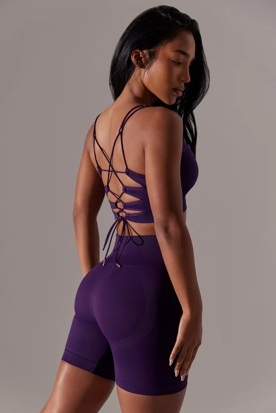 High Waist Super Sculpt Biker Shorts in Purple High Waist Super Sculpt Biker Shorts in Purple