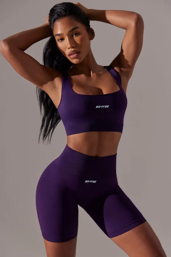 High Waist Super Sculpt Biker Shorts in Purple High Waist Super Sculpt Biker Shorts in Purple