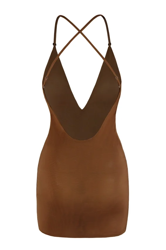 Intimates Intimates Soft Mesh Multiway Mini Dress in Chestnut Intimates Intimates Soft Mesh Multiway Mini Dress in Chestnut