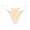 Intimates Seamless Knit Clear Strap Thong in Warm Peach Intimates Seamless Knit Clear Strap Thong in Warm Peach