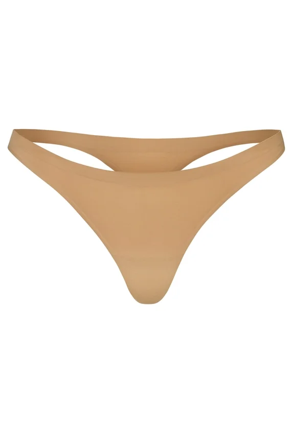 Intimates Seamless Knit Thong in Caramel Intimates Seamless Knit Thong in Caramel