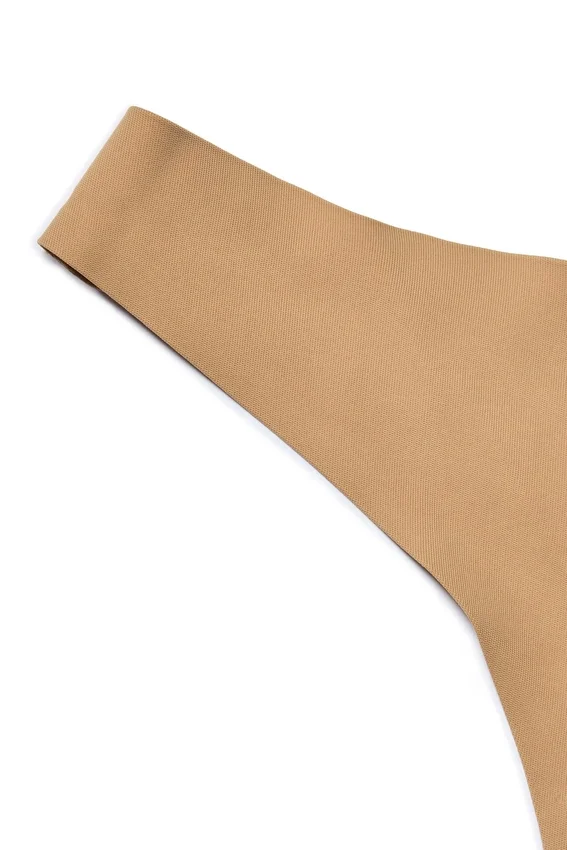 Intimates Seamless Knit Thong in Caramel Intimates Seamless Knit Thong in Caramel