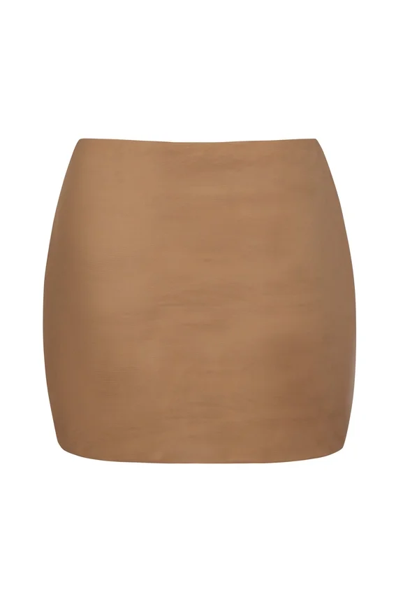 Intimates Soft Mesh Low-Rise Micro Mini Slip Skirt in Almond Intimates Soft Mesh Low-Rise Micro Mini Slip Skirt in Almond