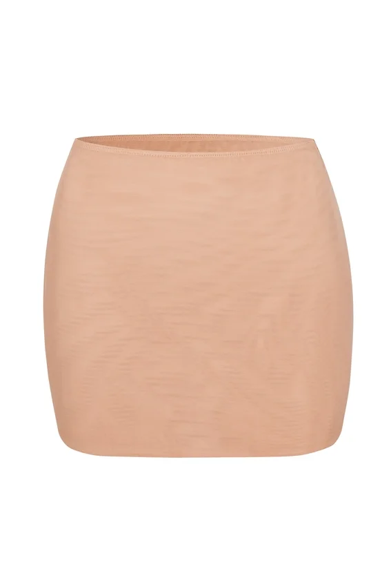 Intimates Soft Mesh Low-Rise Micro Mini Slip Skirt in Warm Peach Intimates Soft Mesh Low-Rise Micro Mini Slip Skirt in Warm Peach