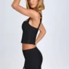 Issa Curved Low-Rise Mini Skirt in Black Issa Curved Low-Rise Mini Skirt in Black