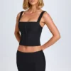 Issa Curved Low-Rise Mini Skirt in Black Issa Curved Low-Rise Mini Skirt in Black