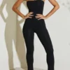 Jamila Strapless Flared Hem Jumpsuit in Black Jamila Strapless Flared Hem Jumpsuit in Black