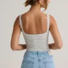 Jolla Modal Square-Neck Bodysuit in Blue Yellow Stripe