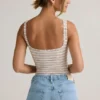 Jolla Modal Square-Neck Bodysuit in Pink Yellow Stripe