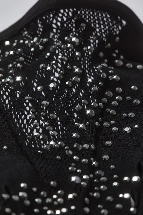 Liberty Embellished Cross-Strap Bikini Top in Black Liberty Embellished Cross-Strap Bikini Top in Black