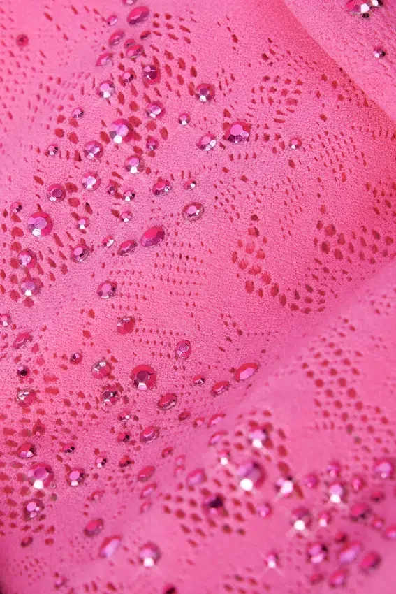 Melody Embellished Cut-Out Unitard in Bubblegum Pink Melody Embellished Cut-Out Unitard in Bubblegum Pink