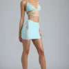 Joni Embellished Mid-Rise Mini Skirt in Ice Blue Joni Embellished Mid-Rise Mini Skirt in Ice Blue