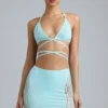 Joni Embellished Mid-Rise Mini Skirt in Ice Blue Joni Embellished Mid-Rise Mini Skirt in Ice Blue
