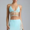 Joni Embellished Mid-Rise Mini Skirt in Ice Blue Joni Embellished Mid-Rise Mini Skirt in Ice Blue