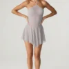 Juni Embellished Lace Up Back Mini Dress in Silver