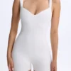 Kaia Modal Sweetheart-Neck Unitard in White Kaia Modal Sweetheart-Neck Unitard in White
