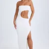 Kaikoa Cut-Out Bandeau Maxi Dress in White