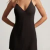 Kalani Open-Back A-Line Mini Dress in Black