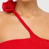 Kalina Jersey Asymmetric Cut Out Maxi Dress  in Scarlet Red