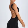 Kalista Plunge Cut-Out Mini Dress in Black