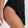 Kalista Plunge Cut-Out Mini Dress in Black