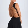 Kalista Plunge Cut-Out Mini Dress in Black