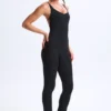 Kiki Modal Plunge Open-Back Flared Jumpsuit in Black Kiki Modal Plunge Open-Back Flared Jumpsuit in Black