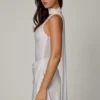 Kiraz Asymmetric Scarf-Detail Mini Dress in White