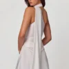 Kiraz Asymmetric Scarf-Detail Mini Dress in White