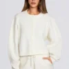 Knit Cropped Cardigan in Ivory Knit Cropped Cardigan in Ivory