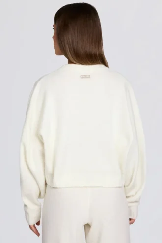 Knit Cropped Cardigan in Ivory Knit Cropped Cardigan in Ivory
