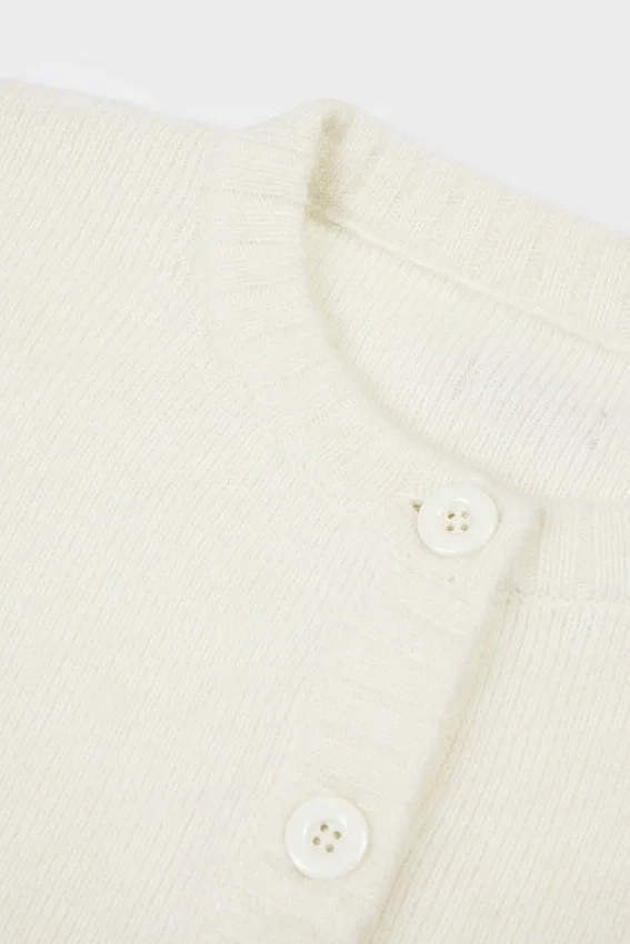Knit Cropped Cardigan in Ivory Knit Cropped Cardigan in Ivory