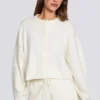 Knit Cropped Cardigan in Ivory Knit Cropped Cardigan in Ivory