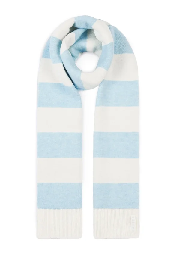 Knit Striped Scarf in Powder Blue Knit Striped Scarf in Powder Blue