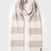 Knitted Striped Scarf in Ivory Knitted Striped Scarf in Ivory