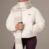Knitted Striped Scarf in Ivory Knitted Striped Scarf in Ivory