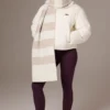 Knitted Striped Scarf in Ivory Knitted Striped Scarf in Ivory