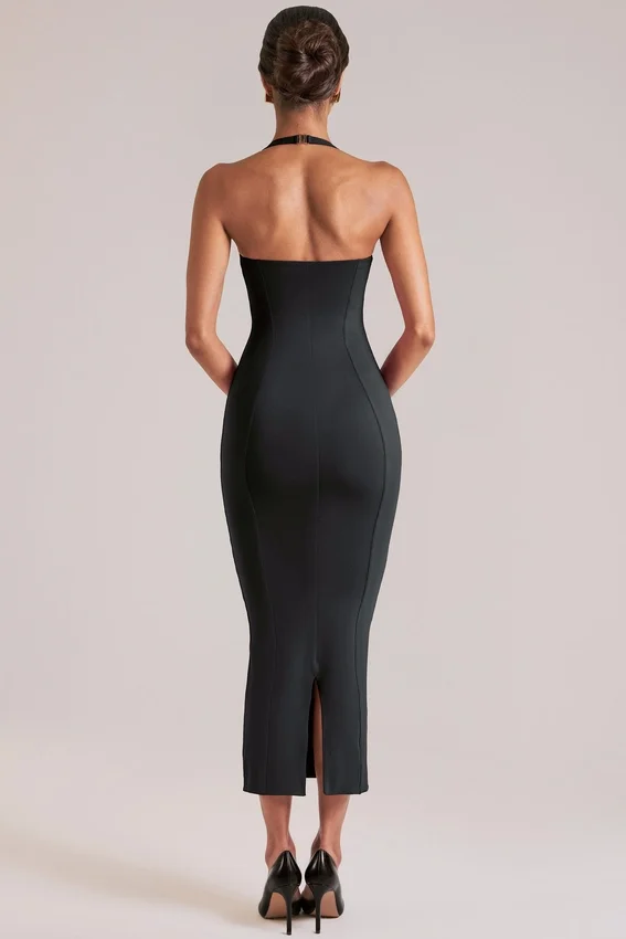 Landen Halterneck Midaxi Dress in Black Landen Halterneck Midaxi Dress in Black