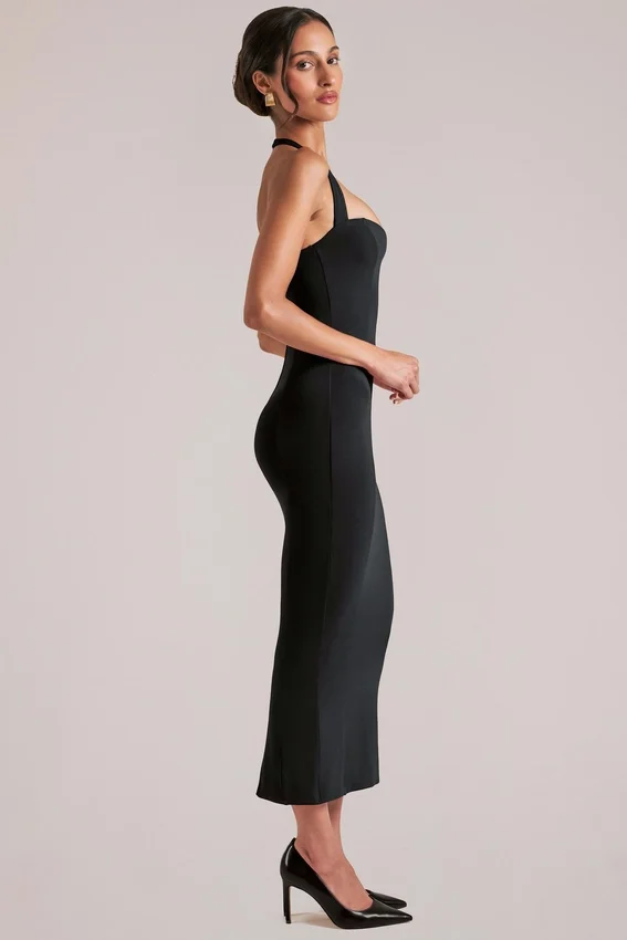 Landen Halterneck Midaxi Dress in Black Landen Halterneck Midaxi Dress in Black