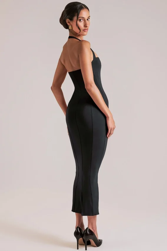 Landen Halterneck Midaxi Dress in Black Landen Halterneck Midaxi Dress in Black