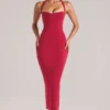 Landen Halterneck Midaxi Dress in Cherry Red Landen Halterneck Midaxi Dress in Cherry Red