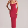 Landen Halterneck Midaxi Dress in Cherry Red Landen Halterneck Midaxi Dress in Cherry Red