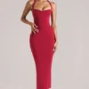 Landen Halterneck Midaxi Dress in Cherry Red Landen Halterneck Midaxi Dress in Cherry Red