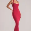 Landen Halterneck Midaxi Dress in Cherry Red Landen Halterneck Midaxi Dress in Cherry Red
