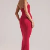 Landen Halterneck Midaxi Dress in Cherry Red Landen Halterneck Midaxi Dress in Cherry Red