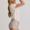 Lanori Low-Rise Hot Pants in Ecru Lanori Low-Rise Hot Pants in Ecru