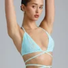 Liberty Embellished Cross-Strap Bikini Top in Ice Blue Liberty Embellished Cross-Strap Bikini Top in Ice Blue