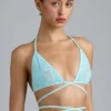 Liberty Embellished Cross-Strap Bikini Top in Ice Blue Liberty Embellished Cross-Strap Bikini Top in Ice Blue