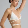 Liberty Embellished Cross-Strap Bikini Top in Ivory Liberty Embellished Cross-Strap Bikini Top in Ivory
